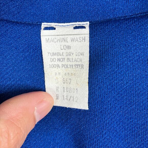 Vintage Jacket Womens Size M Blue Button Front Mod Style Retro 70s Look Blazer - Picture 2 of 6